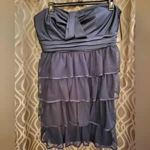 TORRID Size 22 Navy Strapless Ruffle Dress